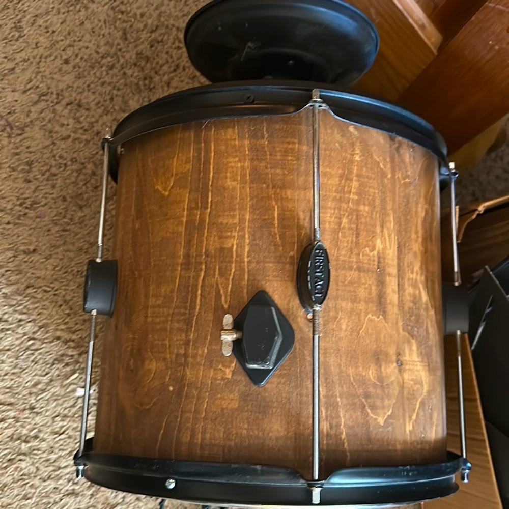 Wood & Metal Tom Drum Ceiling Mounted light.